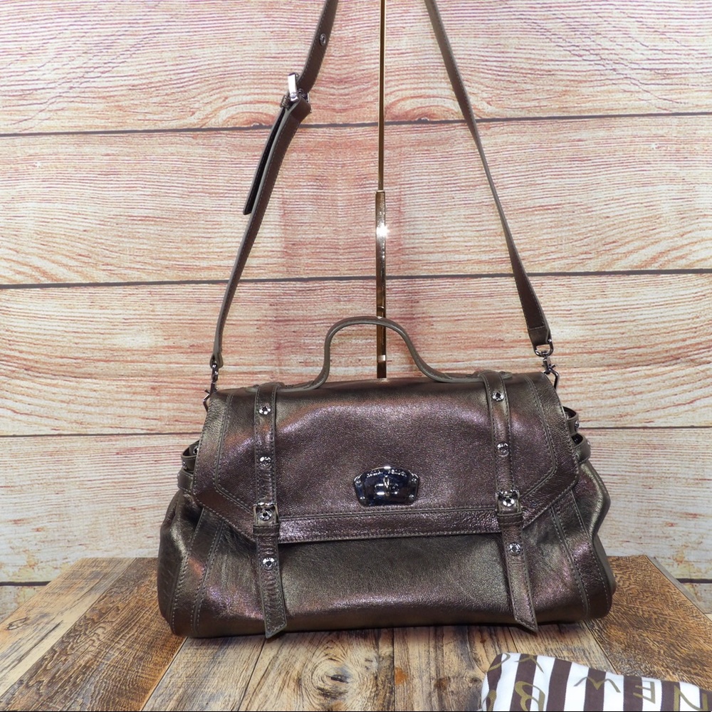 Henri Bendel Bronze metallic leather crossbody